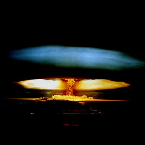 Französischer Atomwaffentest in Polynesien um das Jahr 1970 herum