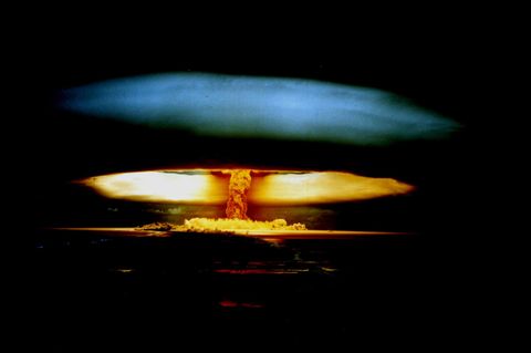 Französischer Atomwaffentest in Polynesien um das Jahr 1970 herum Französischer Atomwaffentest in Polynesien um das Jahr 1970 herum