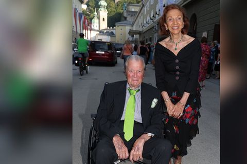 Toni Meggle im vergangenen Jahr mit seiner Ehefrau bei den Salzburger Festspielen.