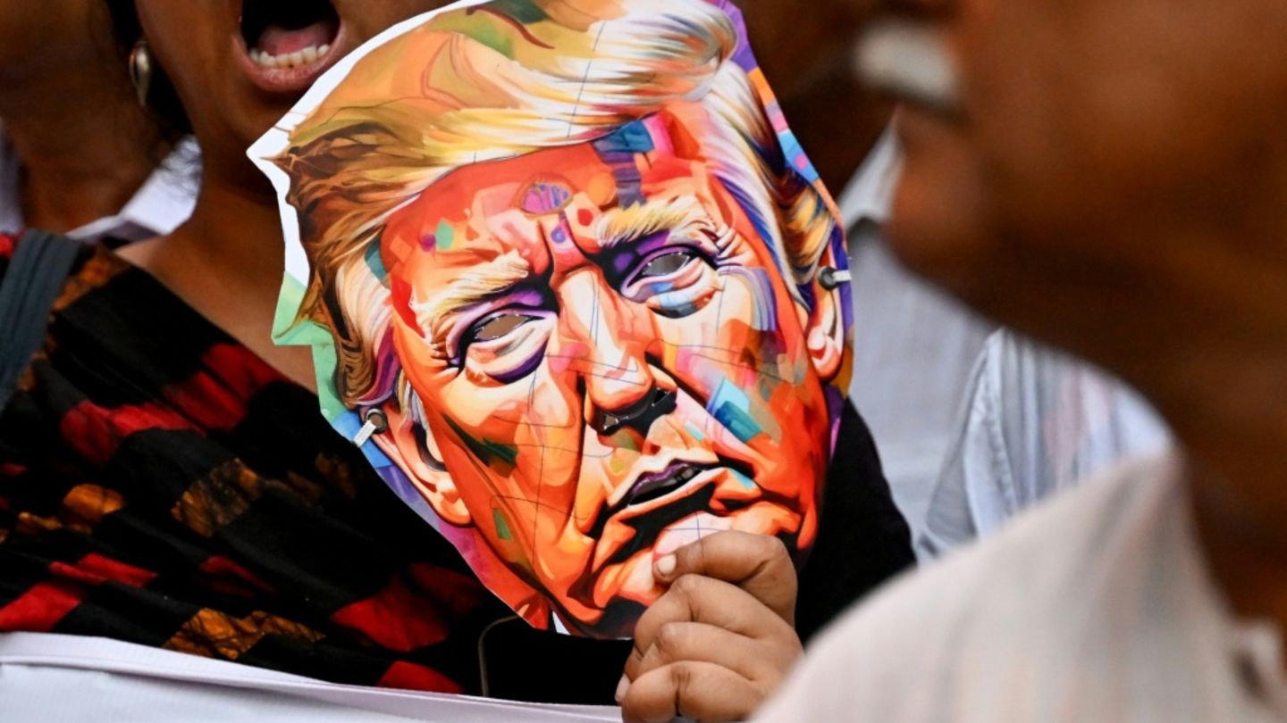 Demonstration gegen Trump-Zölle in Kalkutta im August