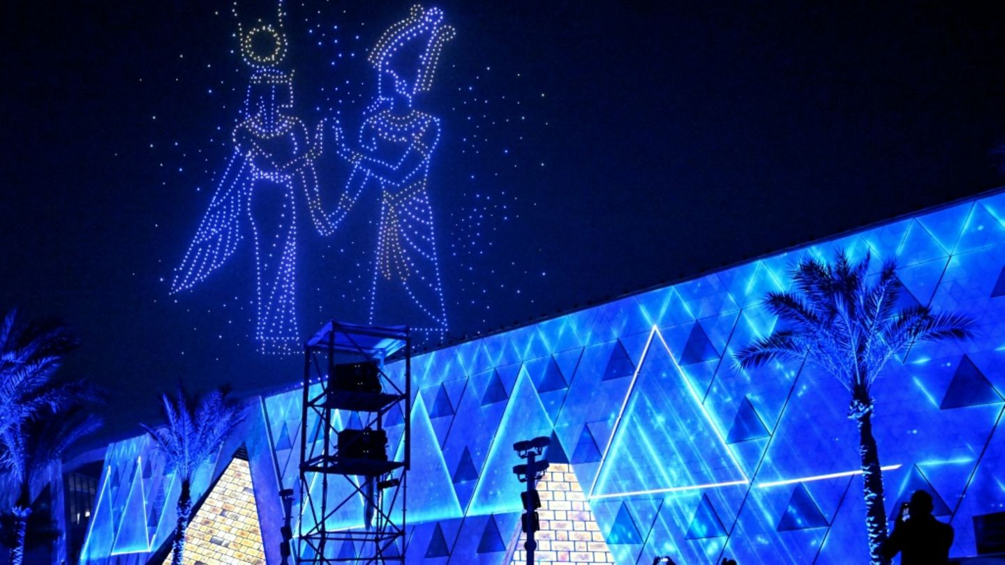 Lightshow bei der Eröffnungsfeier