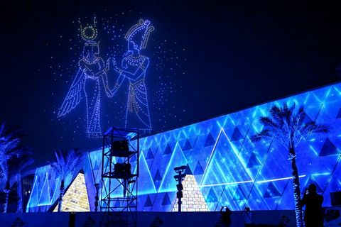 Lightshow bei der Eröffnungsfeier