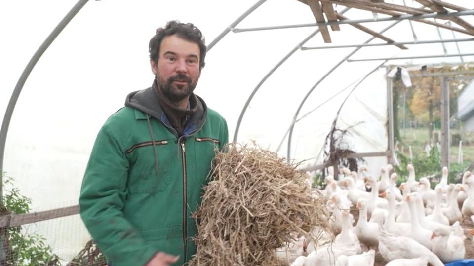 Maurice Blank Landwirt Maurice Blank zeigt Maßnahmen zur Eindämmung der Vogelgrippe.