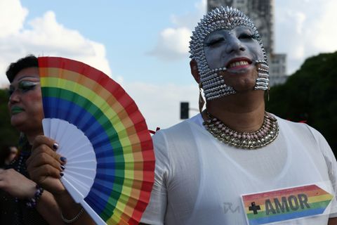Teilnehmer der Pride Parade in Buenos Aires