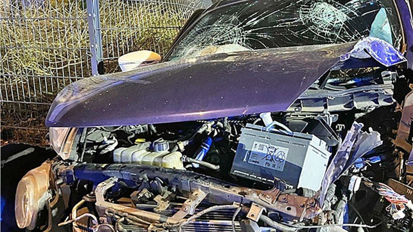 Ein Fahrer verliert am Steuer die Kontrolle, das Auto prallt gegen einen Ampelmast: Zwei Menschen werden schwer verletzt. Foto: