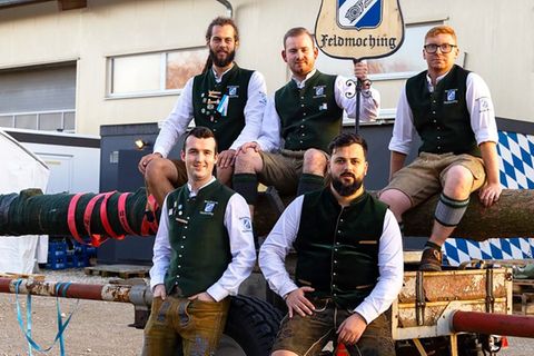 Auch der Burschenverein Feldmoching stellt sich der Herausforderung in den "Maibaum Hunters".