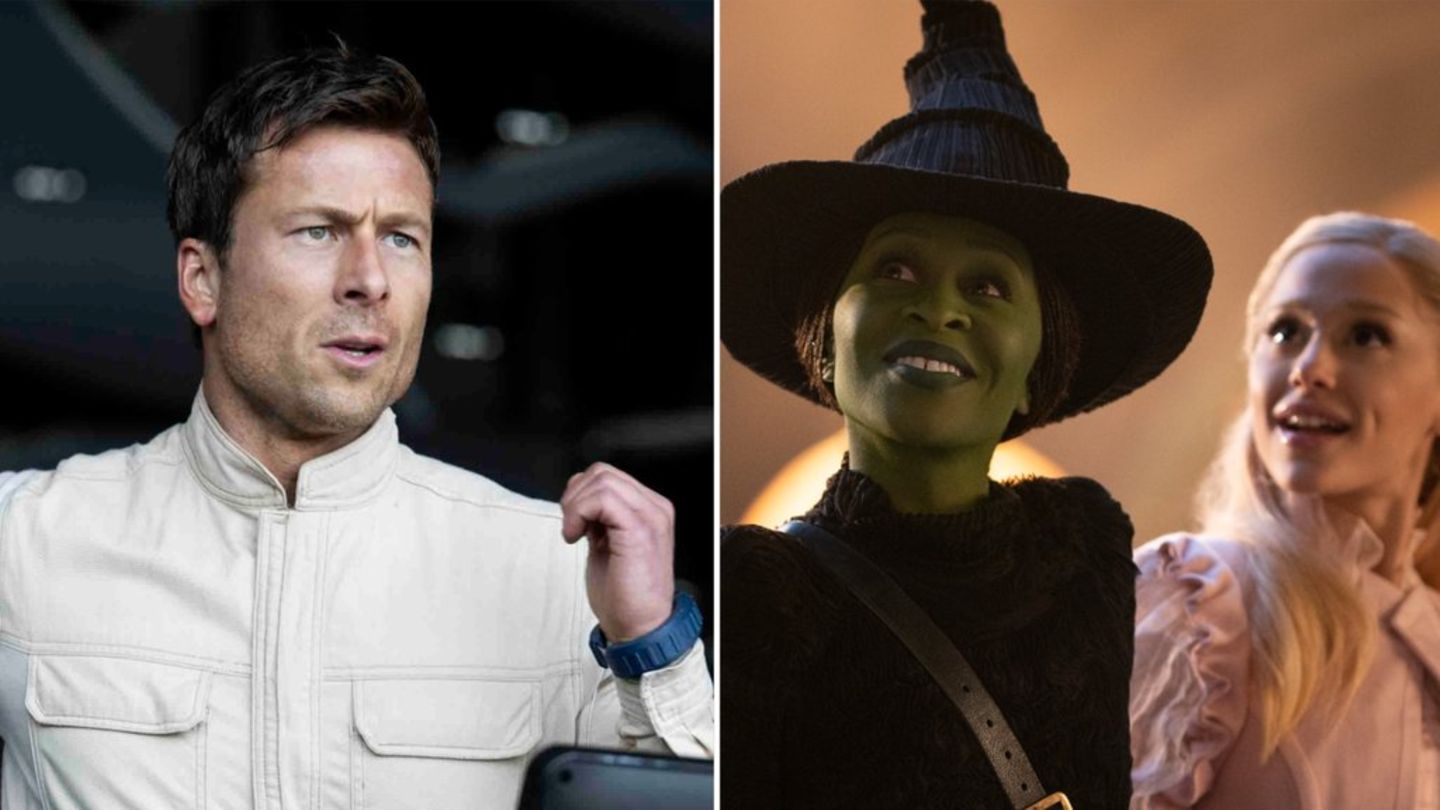Glenn Powell muss in "The Running Man" ums Überleben kämpfen - Ariana Grande (r.) und Cynthia Erivo bekommen es derweil wieder