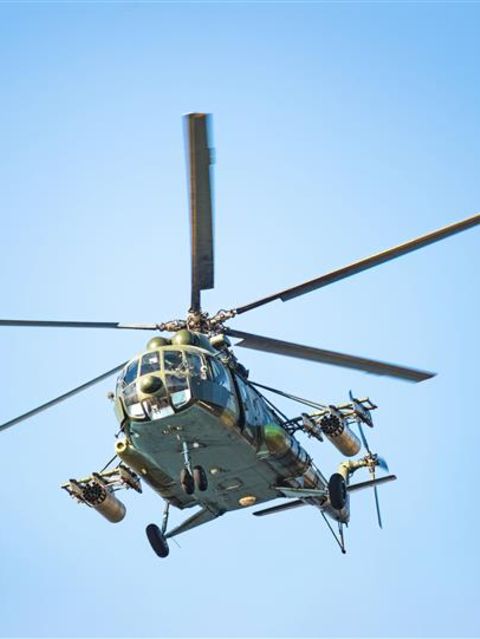 Nahaufnahme eines Black-Hawk-Kampfhubschraubers (Symboldbild)