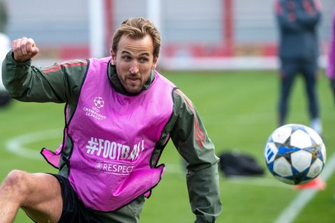 Ausgeruht und bereit für das große Spiel: Harry Kane beim Bayern-Training. Foto: Peter Kneffel/dpa
