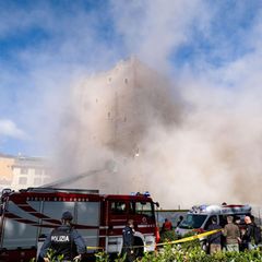 In Rom stürzt der Torre dei Conti während Renovierungsarbeiten ein