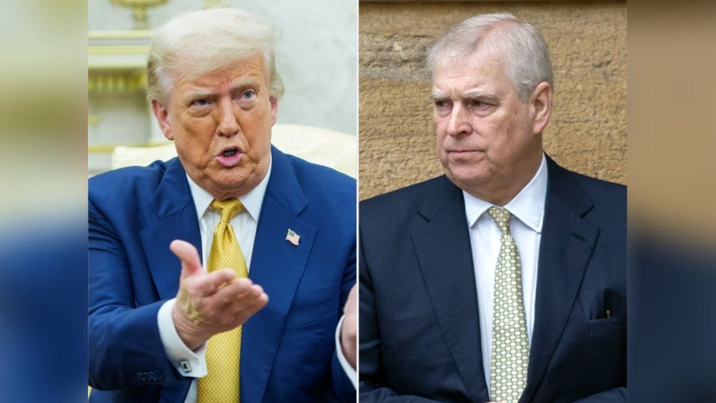 Donald Trump (l.) hat Mitleid mit der royalen Familie wegen der Causa Andrew.