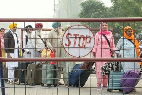 Die Grenze zwischen Wagah und Attari