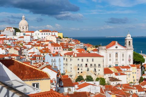 Ansicht von Lissabon. Bei Asterix heißt die Stadt wie in der Römerzeit noch Olisipo