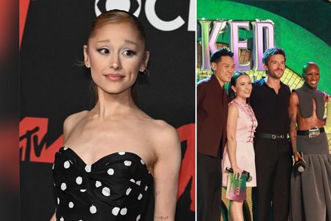 Ariana Grande (li.) verpasste die "Wicked"-Premiere mit Cynthia Erivo (2.v.r.).
