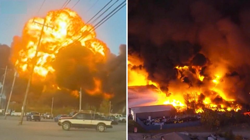 Frachtflugzeug aus Louisville geht nach Start in riesigem Feuerball auf