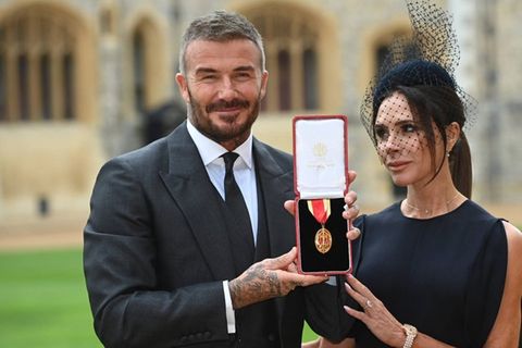 Sir David Beckham mit seiner Frau Victoria auf Schloss Windsor.