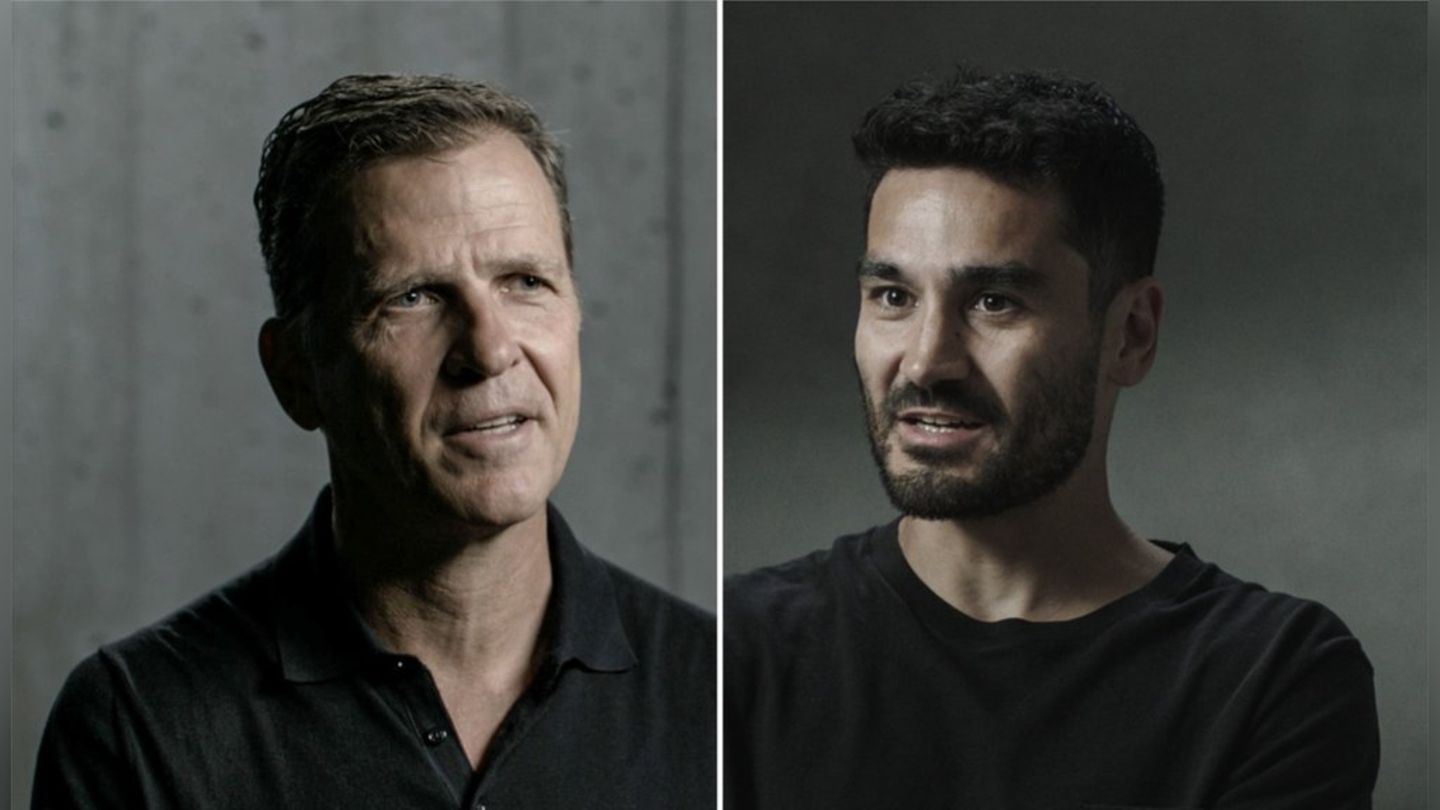 Unter anderem Ex-Teammanager Oliver Bierhoff (l.) und der ehemalige DFB-Kapitän İlkay Gündoğan kommen in der Doku "Die Nacht v