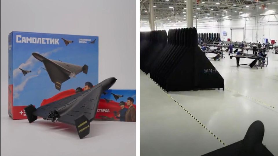 Links eine Spielzeugdrohne - Rechts die Echte