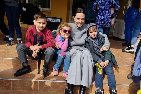 Bereits bei ihrem ersten Besuch kurz nach Kriegsbeginn erregte US-Schauspielerin Angelina Jolie großes Aufsehen. (Archivbild) Fo