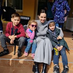 Bereits bei ihrem ersten Besuch kurz nach Kriegsbeginn erregte US-Schauspielerin Angelina Jolie großes Aufsehen. (Archivbild) Fo