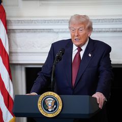 US-Präsident Donald Trump bei einer rede im Weißen Haus