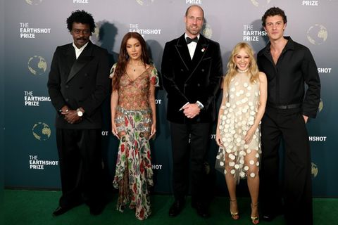 Seu Jorge, Anitta, Prinz William, Kylie Minogue und Shawn Mendes (v.l.) in Rio de Janeiro.