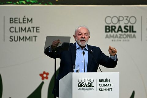 Lula bei seiner Rede in Belém