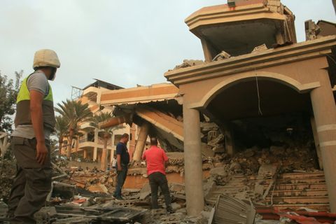 Von israelischem Angriff getroffenes Haus in Tajr Debba