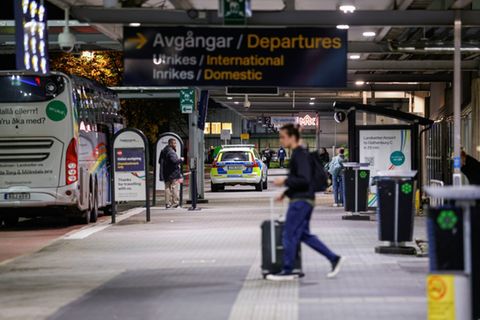 Sicherheitskräfte am Flughafen Landvetter in Göteborg