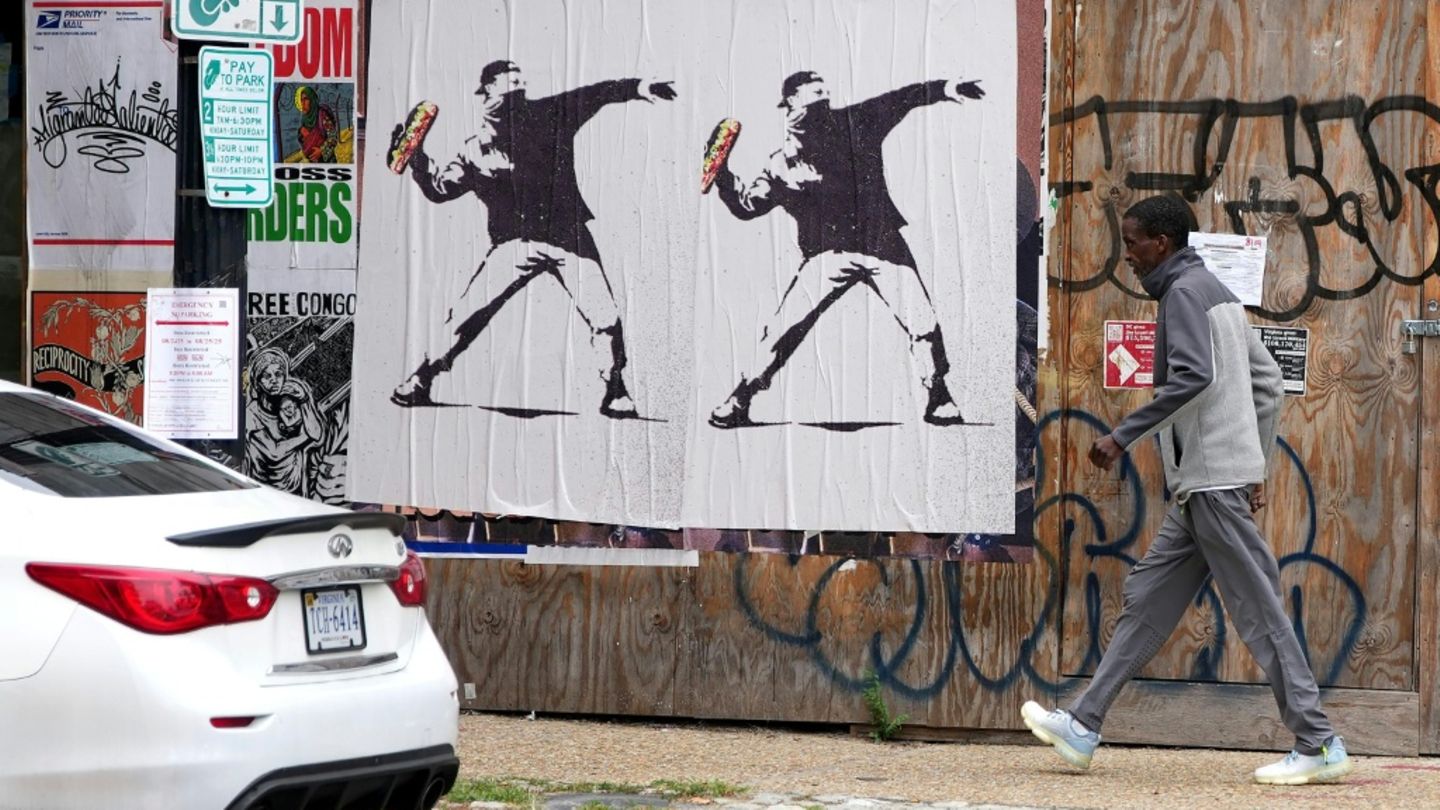 Ein Poster des Sandwich-Manns in Washington