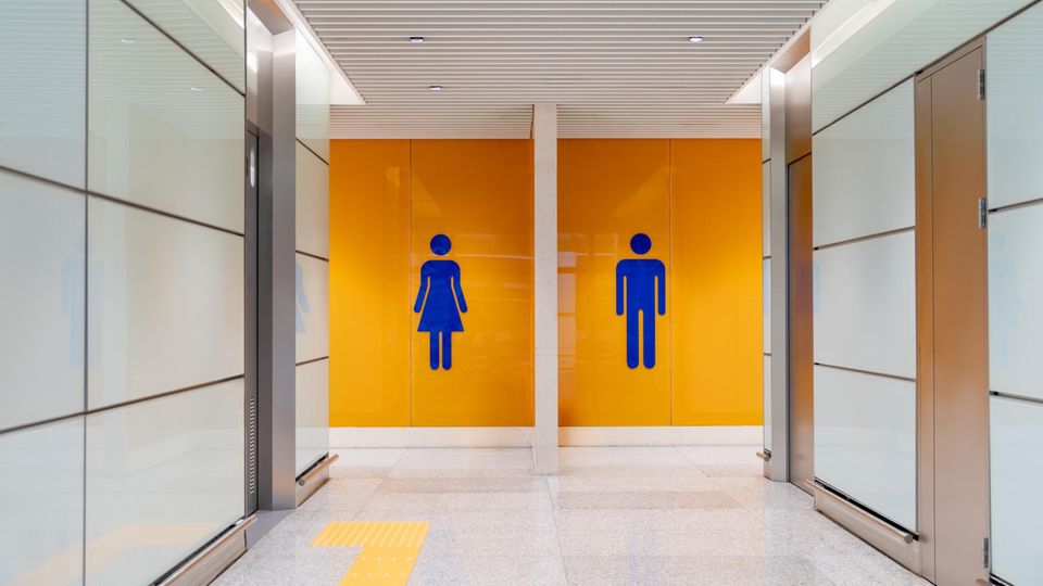 Eine öffentliche Toilette