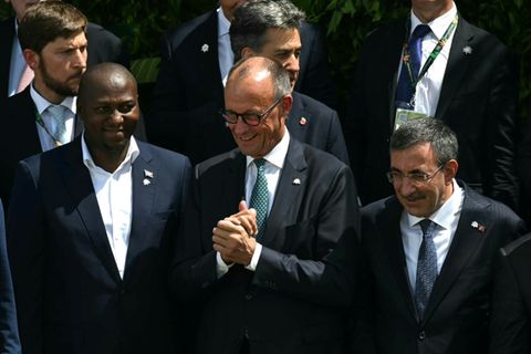 Merz (M.) beim Gruppenfoto in Belém