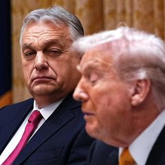 Ungarns Regierungschef Viktor Orban (links) traf Donald Trump für politische Beratungen im Weißen Haus