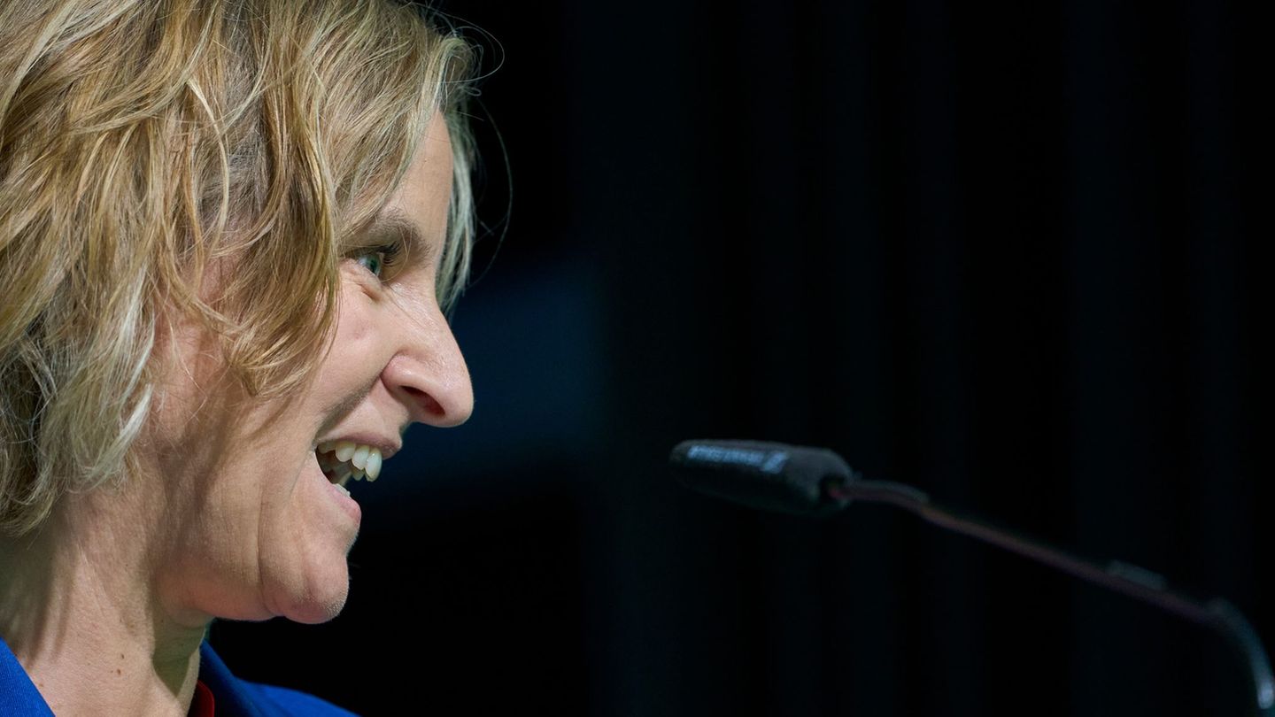 Die grüne Spitzenkandidatin warnte vor einem "schwarz-roten Rollback" in Rheinland-Pfalz. Foto: Sascha Ditscher/dpa