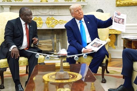 US-Präsident Donald Trump trifft Südafrikas Präsident Cyril Ramaphosa im Mai im Oval Office des Weißen Hauses