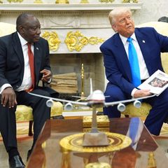 US-Präsident Donald Trump trifft Südafrikas Präsident Cyril Ramaphosa im Mai im Oval Office des Weißen Hauses
