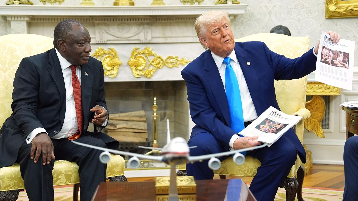 US-Präsident Donald Trump trifft Südafrikas Präsident Cyril Ramaphosa im Mai im Oval Office des Weißen Hauses