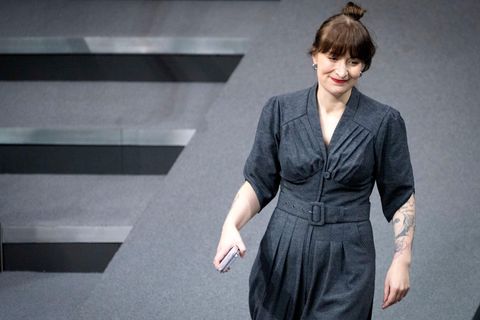 Linkenfraktionschefin Heidi Reichinnek im Bundestag