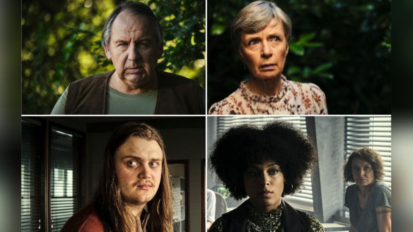 "Tatort: Mike & Nisha": Nachbarin Gerlinde Wagner (Anna Stieblich, o.r.) und Nachbar Erwin Ramthor (Wolf Bachofner, o.l.) tref