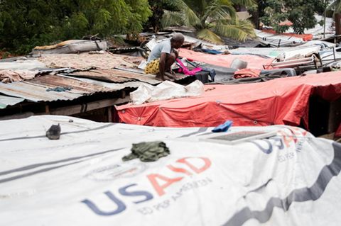 Vetriebenenlager in Haiti nach Überschwemmung in Folge von Hurrikan Melissa