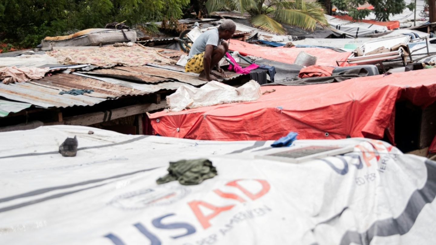 Vetriebenenlager in Haiti nach Überschwemmung in Folge von Hurrikan Melissa