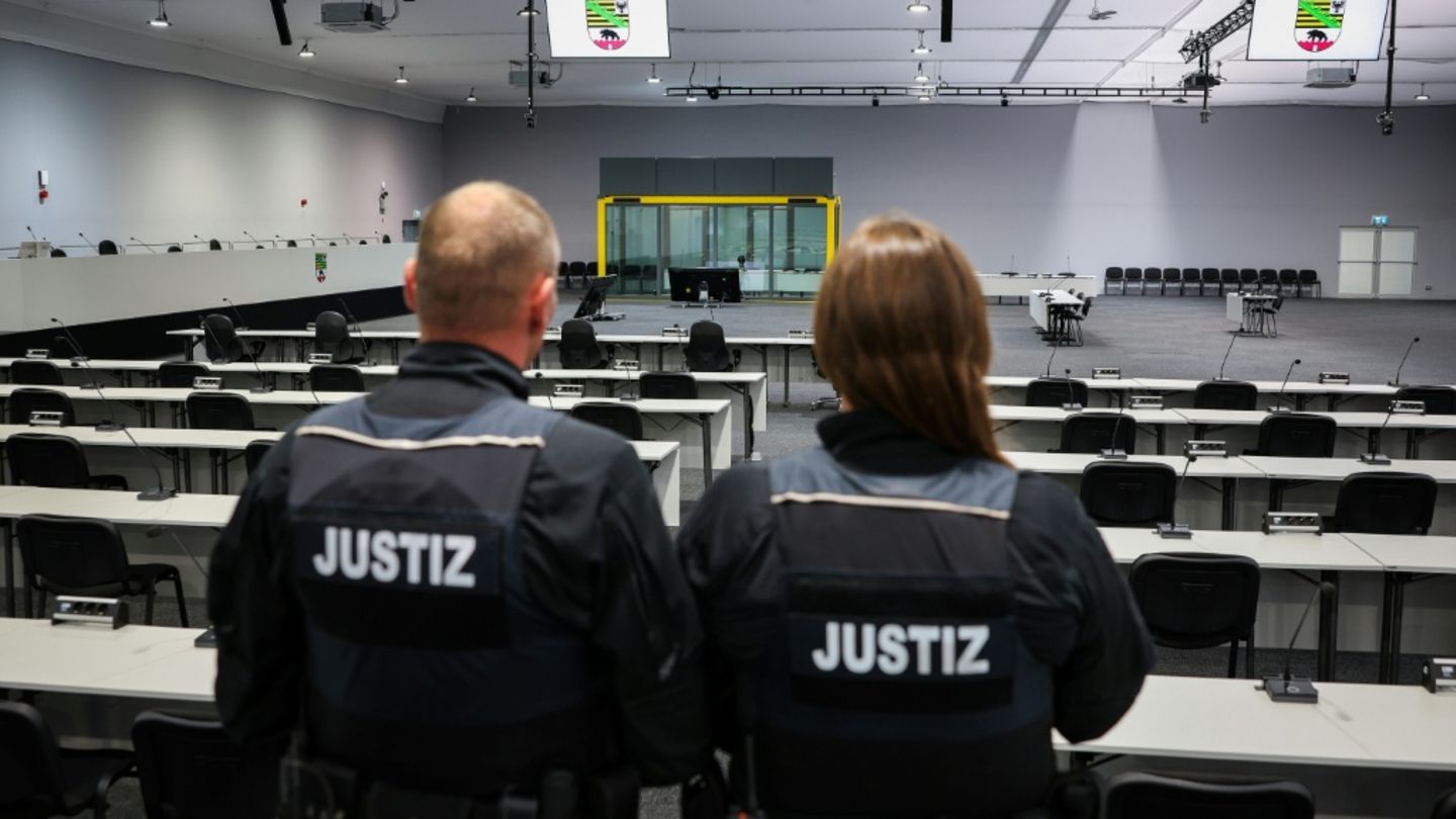 Für Prozess errichteter Verhandlungssaal in Magdeburg