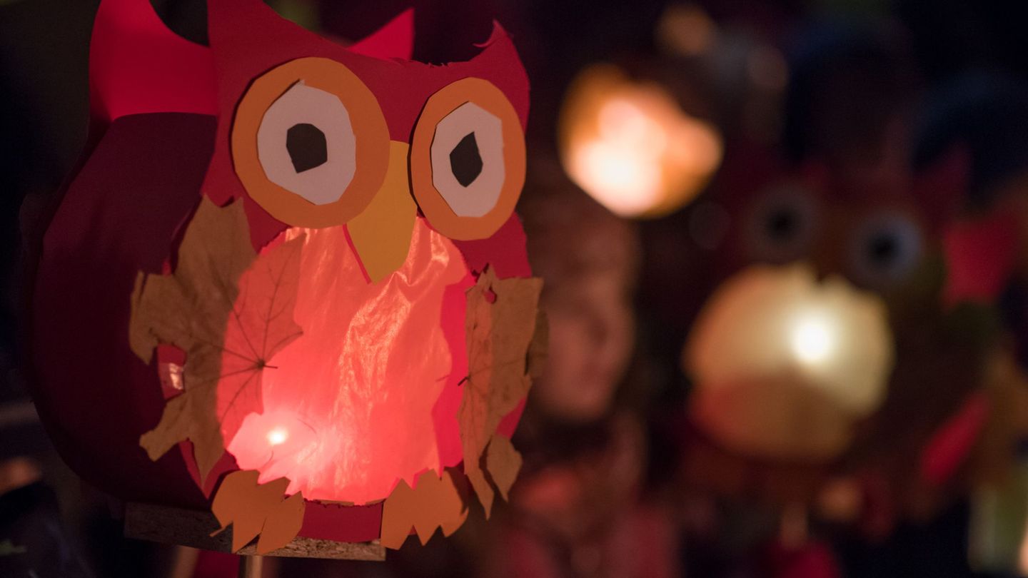 Selbstgebastelte Laterne beim Martinszug in Kempen. (Archivbild) Foto: picture alliance / Bernd Thissen/dpa
