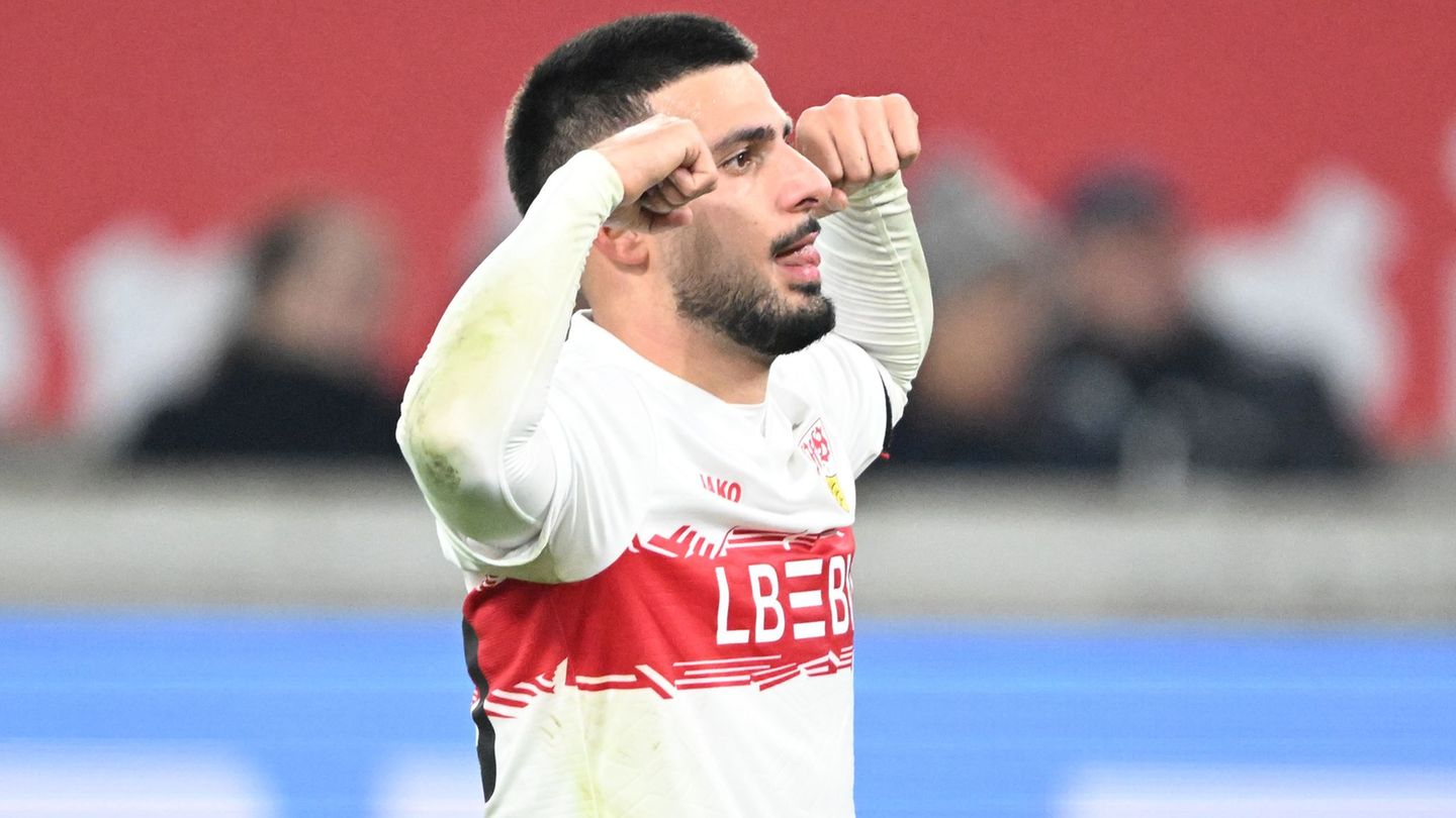 Am Limit, aber stark: VfB-Stürmer Undav traf gegen Augsburg zweimal. Foto: Bernd Weißbrod/dpa