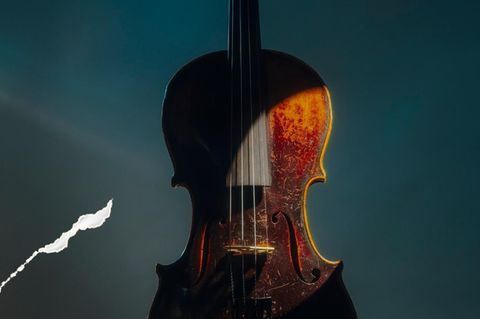 Ein Geige im Halbschatten