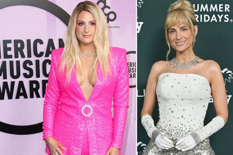 Zwischen diesen Bildern liegen drei Jahre: Meghan Trainor, links im Jahr 2022, und am 8. November 2025 bei der "Baby2Baby"-Gal