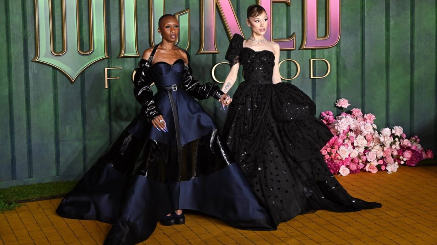 "Wicked"-Stars Cythia Erivo und Ariana Grande: In opulenten Kleidern bei London-Premiere