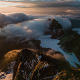 Erstes Tageslicht über dem Gletscher des Mount Stanley, mit gut 5100 Metern der höchste Gipfel der Ruwenzoris