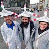 Diese Studenten verkleideten sich als Windräder