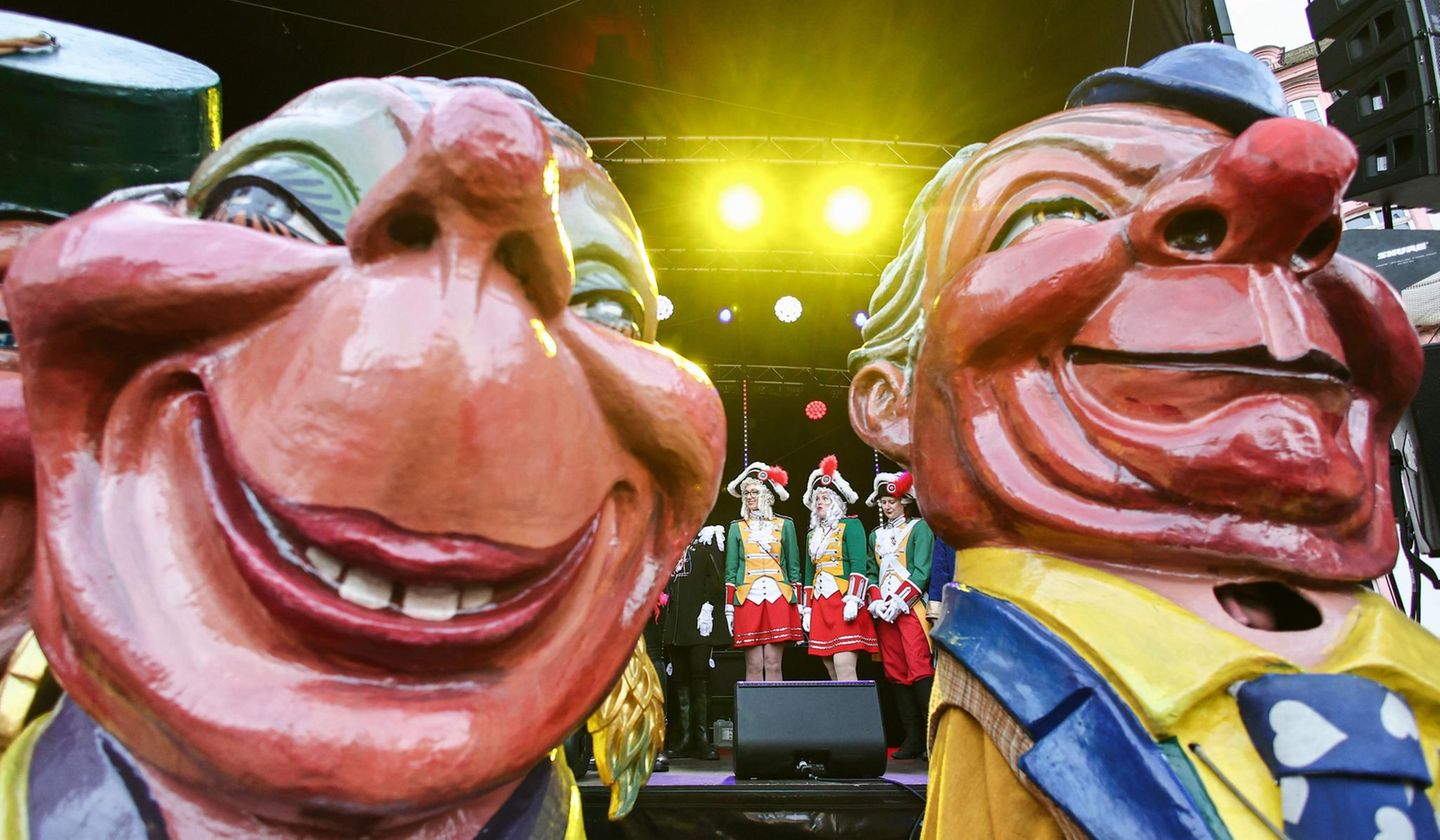 Die "Meenzer Schwellköpp" sind das Markenzeichen der Mainzer Straßenfassenacht